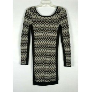 Free People Long Sleeve Knit Open Back Sweater Mini Dress